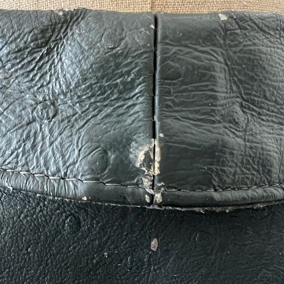 Vintage 1980s Leather Fringe Jacket Gray, Ostrich Print Leather and Suede - Sz M - Picture 4 of 17